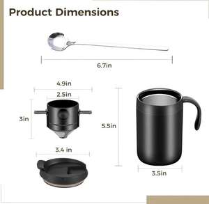 <span class=keywords><strong>Cafetière</strong></span> de camping, <span class=keywords><strong>cafetière</strong></span> à filtre, ensemble de <span class=keywords><strong>cafetière</strong></span> de camping, comprend un filtre et une cuillère, kit de café portable pour le camping - Product Image 5