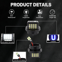 En stock aux États-Unis : Feux de plaque d'immatriculation LED de courtoisie en forme de U pour Ford F-100 F-150 F-250 F-350, Lot de 2 lampes d'assemblage pour plaque d'immatriculation
