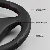 Housse de volant en cuir perforé sur mesure pour BYD Han Seal Song Plus 2021-2024, respirante, antidérapante, accessoire intérieur