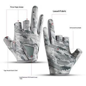 Gants de pêche personnalisés à trois doigts pour hommes et femmes, gants de pêche respirants antidérapants pour la pêche à la ligne, le cyclisme, le kayak, les activités de plein air, utilisation OEM - Product Image 4