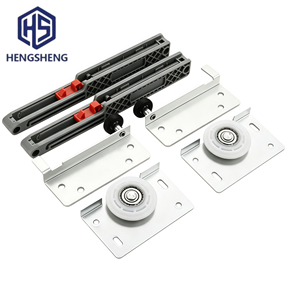 Geen groef verdikte kledingkast schuifdeur soft close demper massief houten kastdeur rail stille push-pull deur schuifbeslag - Product Image 1