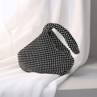 Bolso de Mano Tipo Clutch de Noche con Asa Suave en Forma de Triángulo de Diamantes BOSHIHO, Bolso Pequeño de Fiesta con Pedrería Hecho a Mano, 14x16x7cm para Mujer