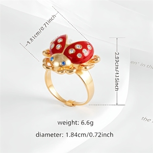 Nuevo anillo abierto chapado en oro con diseño <span class=keywords><strong>de</strong></span> insecto y efecto <span class=keywords><strong>de</strong></span> goteo <span class=keywords><strong>de</strong></span> aceite para hombre y mujer <span class=keywords><strong>de</strong></span> <span class=keywords><strong>Shein</strong></span> Cross-border, venta al por mayor directamente <span class=keywords><strong>de</strong></span> fábrica. - Product Image 4