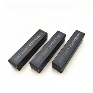 Retail High Quality UV Printing Black Lip Gloss Box Lipstick Paper Box Small Beauty Packaging Box