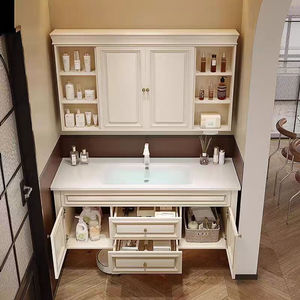 Modern cosmetic bathroom cabinet combination ceramic integrated basin washbasin cream bathroom washbasin - Product Image 4