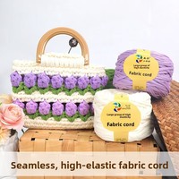 Strip Kaos Elastisitas Tinggi, Kit Kerajinan Rajut Tangan DIY untuk Sandal, Topi, Boneka