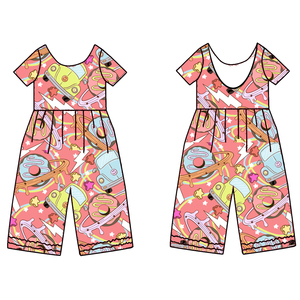 FANCY MONKEY Fa-1, Mono de Burbuja para Bebés Niñas, Personalizado con Estampado de Leopardo, Spandex/Poliéster, Mangas Cortas, Cierre de Broches, Venta al Por Mayor OEM/ODM, Entrega en 3-7 Días - Product Image 3