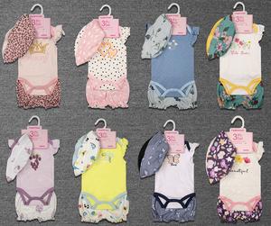 Cappello carino stampato bei vestiti per bambini Singapore Set 3 - 18M dolci vestiti per neonata senza maniche pantaloncini tuta per bambini - Product Image 2