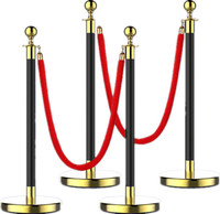 Acier inoxydable Velours Torsadé Corde Suspendue Rampe Base Clôture Queue Gestion Barrière Stanchion Rouge Corde Post Mariage