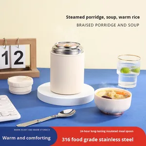 Custom Logo 500Ml Roestvrijstalen Lunchbox Dubbele Wand Vacuüm Geïsoleerde Voedselpot Met Lepel Lekvrij Voor Gebruik Op Kantoorschool - Product Image 2