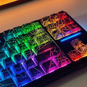 Keycaps en PBT translucides à sublimation thermique gravées sur le côté, motif toile d'araignée - Product Image 3