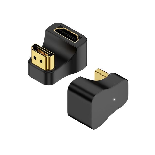 8K HD MI Adapter, 180 Degree Down Angle HD MI Extender Adapter 48Gbps HD MI Male to Female Extension Adapter for HDTV PS5 Laptop