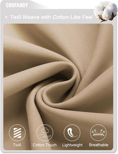 Pantalon chino décontracté pour homme Coupe décontractée Pantalon léger à taille élastique avec cordon de serrage Pantalon plissé en sergé - Product Image 6