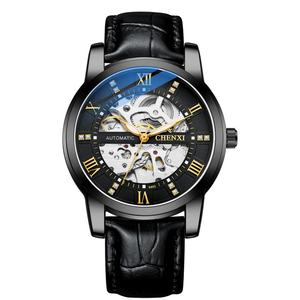 Reloj Mecánico CHENXI 8802 para Hombre, Correa de Cuero, Caja de Aleación, Cristal, Resistente al Agua 3BAR, Lujoso, de Negocios, Moda, Popular - Product Image 5