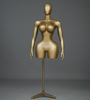 Mannequins féminins demi-corps haut de gamme plaqués or et argent pour magasin, vente en gros d'usine