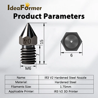 Imprimante 3D Ideaformer IR3 V1/V2, buse en acier trempé noir, quatre tailles disponibles 0,4/0,6/0,8/1,75 mm, compatible 3g, autres marques