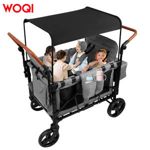 Cochecito Plegable para Bebé WOQI, 90x63x112 cm, Marco de Metal Gris, Todoterreno, con Bolsa de Almacenamiento y Mango Ajustable - Product Image 4