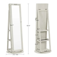 Support de rangement moderne OEM rotatif pour boucles d'oreilles, bijoux, maquillage, colliers, avec serrure, pour coiffeuse et chambre, fabricant de produits de beauté