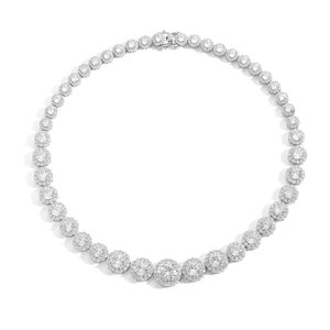 Nuova <span class=keywords><strong>Collana</strong></span> Tennis BES con Fiori Sfumati da 7mm, Micro Incastonatura di Zirconi, Stile Personalizzato, Versatile, Unisex, Tendenza Rap - Product Image 1