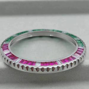 Pièces de <span class=keywords><strong>montre</strong></span> en acier inoxydable de haute qualité Water Ghost Moissanite, lunette en diamant argenté, compatible avec les montres de 40 mm pour <span class=keywords><strong>montre</strong></span> présidentielle - Product Image 2