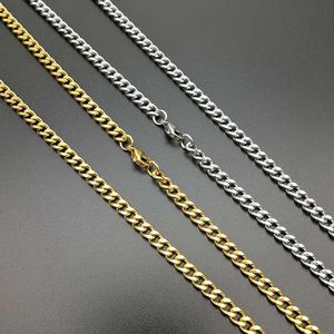Cuban <b>Chain</b> Necklace 5mm 70cm Gold And Steel Color <b>Titanium</b> Steel Plated Fashion Jewelry Gift For Men Women - Product Image 1