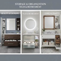 Ensemble de meubles de salle de bain modernes haut de gamme pour hôtels, hôpitaux, appartements, villas, armoire de lavabo modulaire imperméable