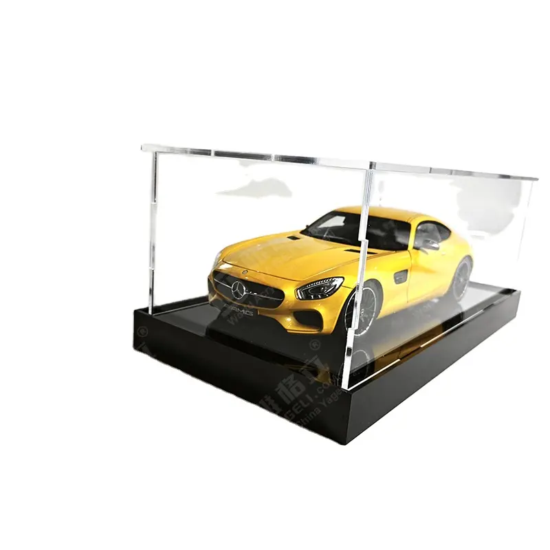 Transparante Auto Model Display Doos Acryl Stofkap Vitrine Met Lichte Speelgoed Auto Bescherming
