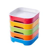 Assiettes rectangulaires en plastique et mélamine de haute qualité, incassables et colorées pour barbecue et Restaurant