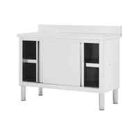 Peralatan Restoran GAOYA GYT21 304 OEM, Meja Kerja Dapur Komersial Modern Kabinet Stainless Steel dengan Pintu Geser Anti Cipratan