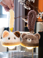 Lampe de chevet personnalisée mignonne en forme de chat, abat-jour en peluche petit ours, petite lampe suspendue en coton PP pour les lits d'enfants et les dortoirs universitaires