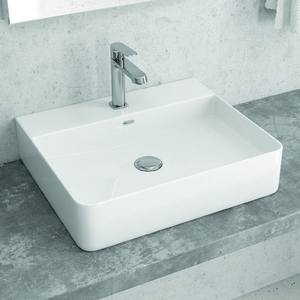 Lavabo da Appoggio in Ceramica Bianca Lucida Kamalu 50cm Litos-0006 - Product Image 1