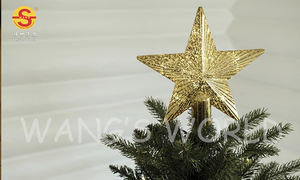 पेड़ शीर्ष बैटरी संचालित स्टार रोशनी क्रिसमस की सजावट प्लास्टिक पांच उठाई सितारा रोशनी - Product Image 5