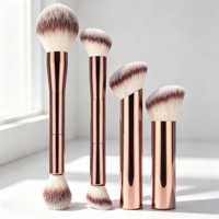 Benutzerdefiniertes Logo 20-teiliges Professionelles Doppelkopf-Make-up-Pinsel-Set Synthetikfaser Kabuki Puder Lidschatten Pinsel