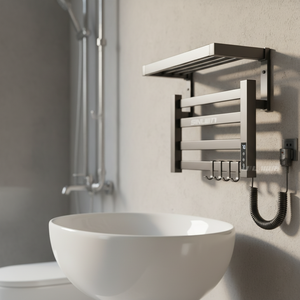 Venta Directa de Fábrica: Calentador de Toallas Inteligente de Aluminio Plateado Cepillado, Impermeable y Seguro, Fácil Instalación - Product Image 1