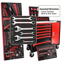 Ensemble d'outils à main de 349 pièces, acier au chrome-vanadium, armoire à outils à 7 tiroirs, coffre à outils roulant OEM