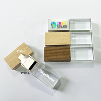 Memoria USB 2.0 Giratoria con Cristal y Luz LED, de 8GB a 64GB, Nueva para iPhone
