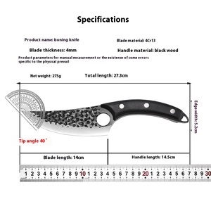 In acciaio inossidabile martellato coltello per macellazione forgiato per scimitarre e tagliare il coltello per suini bovini ovini - Product Image 4