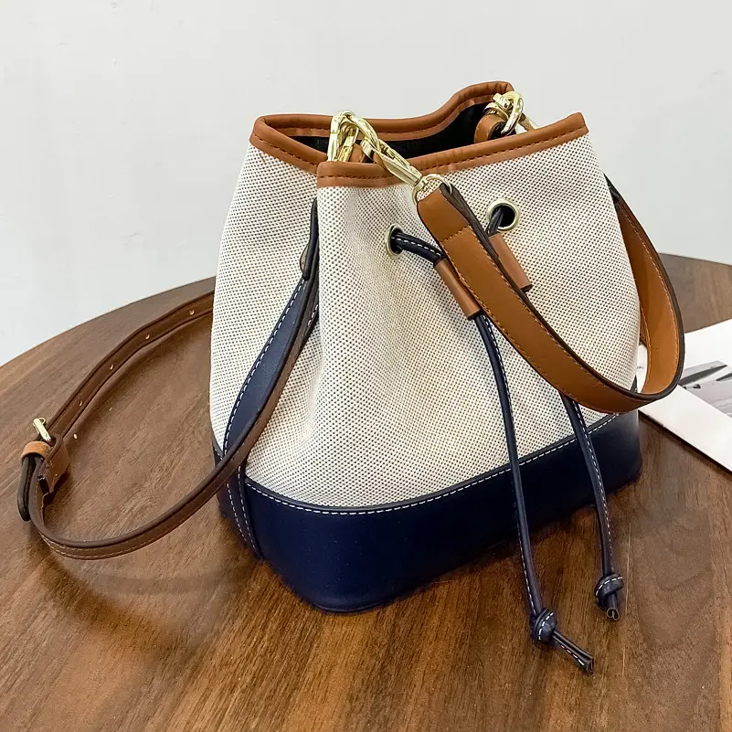 Kadınlar için lüks ünlü marka kova çanta Pu deri İpli çanta Tote Hobo çanta Crossbody çanta yumuşak ayarlanabilir