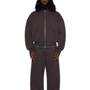 Felpa da uomo stile personalizzato felpa con cappuccio 450 Gsm-500 Gsm in poliestere Oversize <span class=keywords><strong>canguro</strong></span> <span class=keywords><strong>tuta</strong></span> tecnica lavata con cerniera tasca anteriore - Product Image 3