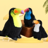 Peluches de Tucans à Grande Bouche, Jouets en Peluche d'Oiseaux Sauvages du Zoo, Vente en Gros