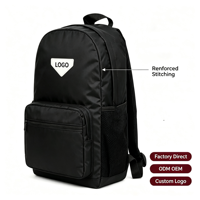 Sac à dos d'école primaire personnalisable avec logo, en tissu Oxford noir, unisexe, durable, résistant à l'eau, fermeture éclair, sangle rétractable, pour étudiant