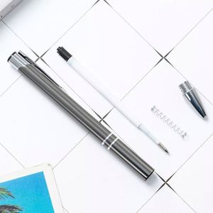 Stylo bille en métal durable avec logo personnalisé, style clic, encre bleue et noire, pour entreprise, bureau, école, vente en gros, promotion, cadeau, sérigraphie - Product Image 2