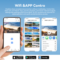 Caméra embarquée 4K avant et arrière avec ADAS, WIFI, enregistreur vidéo DVR, suivi GPS, enregistrement en boucle, surveillance de stationnement 24/7, boîte noire de voiture