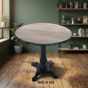 Mesa de Comedor de Hierro Fundido de Estilo Industrial Moderno Vintage, con Tablero de Madera, Plegable, Muebles Metálicos para Hogar, Hotel, Cafetería, Sala de Estar, Vestíbulo - Product Image 3