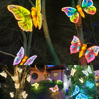 Wasserfeste IP65 Weihnachts-Flügel-Schmetterling 3D Motivleuchten aus Acryl mit LED-Beleuchtung Dekoration