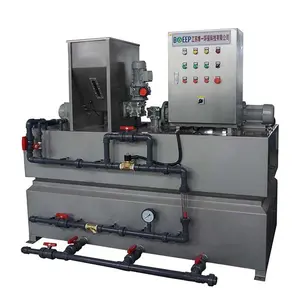 auto stainless steel chemical flocculant polymer coagulation dosing preparation unit system for industrial wastewater