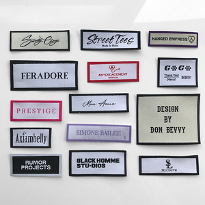 Logotipo personalizado <span class=keywords><strong>de</strong></span> <span class=keywords><strong>marca</strong></span> para coser en <span class=keywords><strong>ropa</strong></span>, tejido <span class=keywords><strong>de</strong></span> tela <span class=keywords><strong>de</strong></span> Damasco, etiqueta para el cuello, precio - Product Image 6