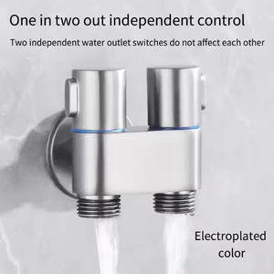 YF 2026 Robinet d'angle en acier inoxydable 1 1/2, pulvérisateur de bidet Shattaf, double poignée, montage mural, ensemble pour le nettoyage de la salle de bain - Product Image 6