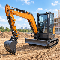Mesin Excavator Kecil Laris Manis dengan Kekuatan Gali yang Kuat, Crawler Digger untuk Pertanian, Lansekap, dan Pondasi