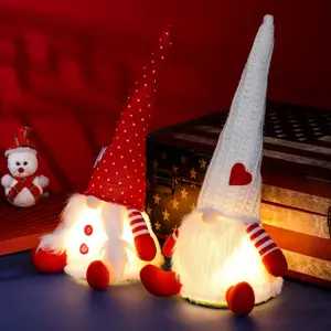 Nhà Máy 2024 Valentine Trang Trí Nội Thất Gnome Mục Đồ Chơi Nhồi Bông Màu Đỏ Sang Trọng Tomte Búp Bê Cho Valentine Của Ngày Trang Trí Trái Tim Ánh Sáng Gnome